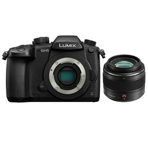 Panasonic Lumix GH5 Mirrorless Micro Four Third Digital Camera with 25mm f1.4 Lens